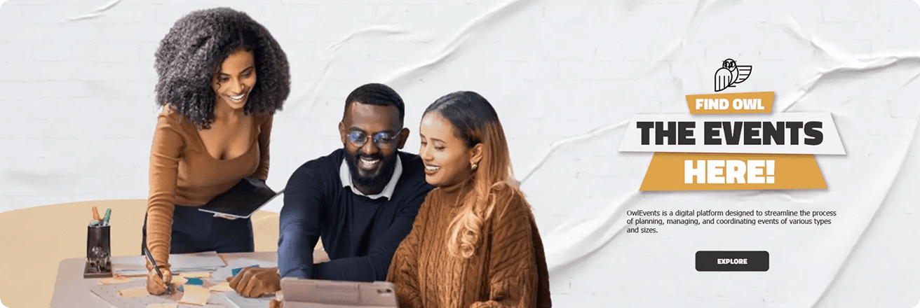 Organizers Landing Image - A vibrant illustration of event planning